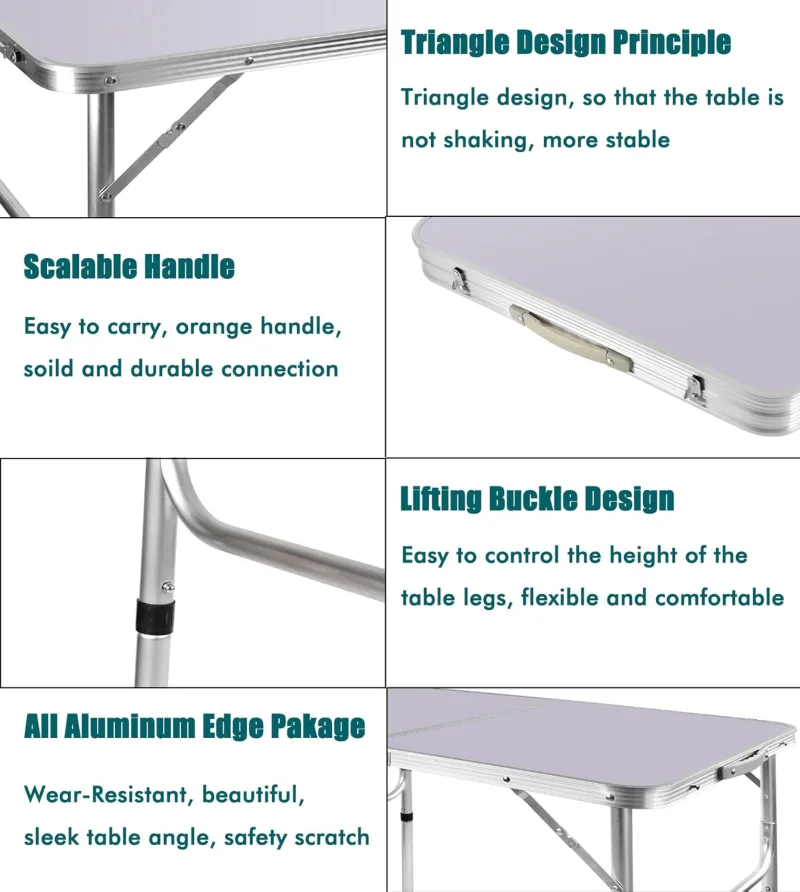 EFAN Aluminum Folding Table 90x60cm image 3