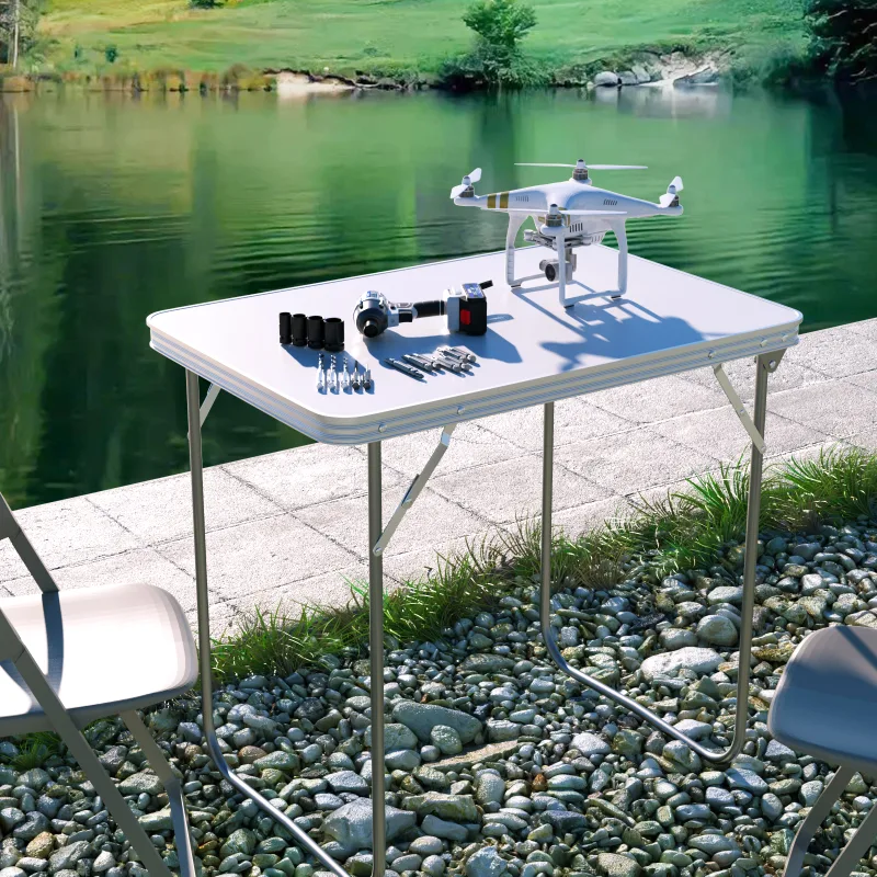 EFAN Folding Table 6FT/80CM Portable Aluminium Party Kitchen BBQ Trestle Outdoor Tool for Camping Picnic Garden Study Wr image 5