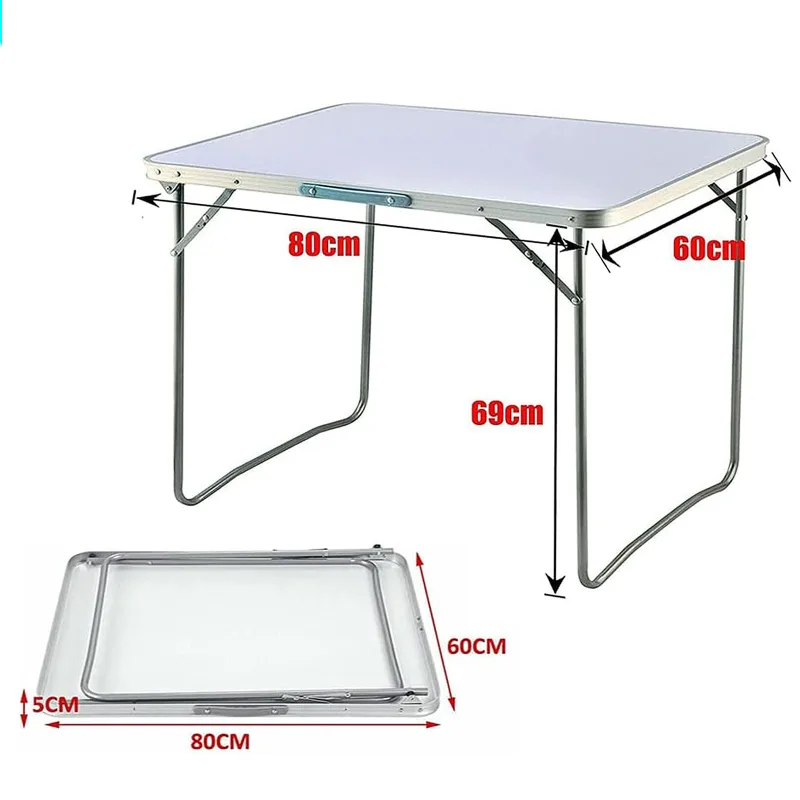 EFAN Folding Table 6FT/80CM Portable Aluminium Party Kitchen BBQ Trestle Outdoor Tool for Camping Picnic Garden Study Wr image 6