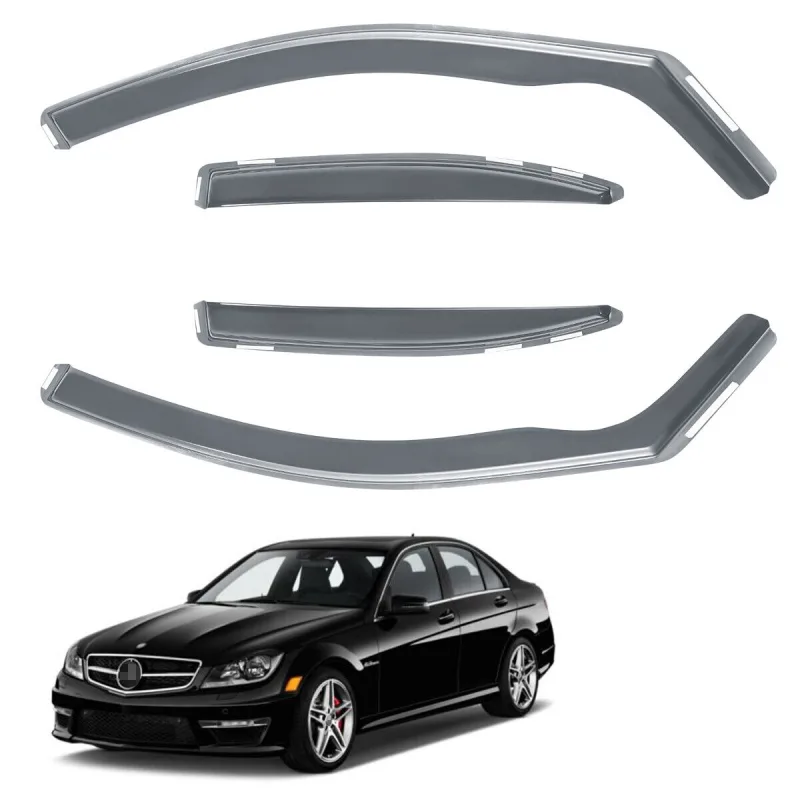 For Mercedes Benz C Class W204 4 Doors Saloon 2007-2014 Wind Deflectors Tinted image 1