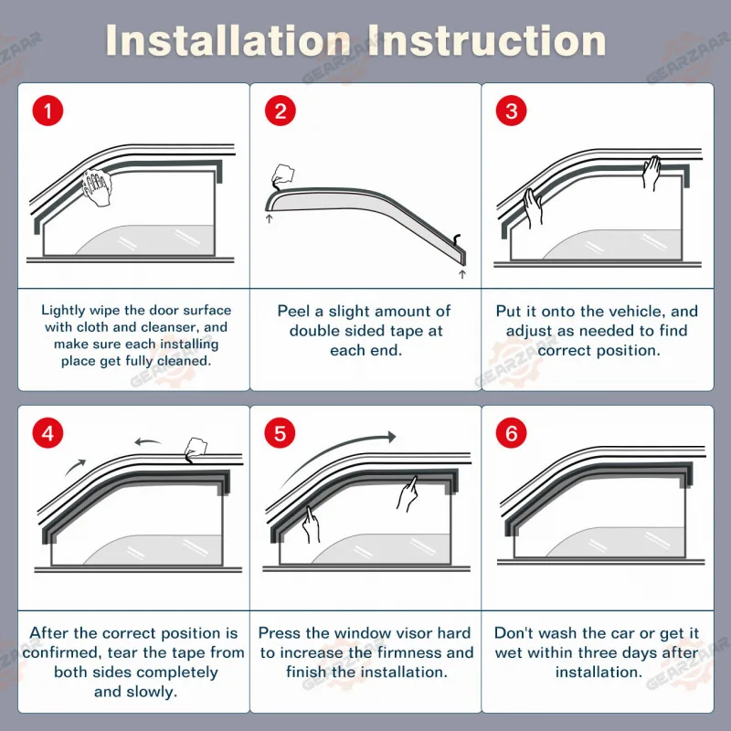 For Mercedes Benz C Class W204 4 Doors Saloon 2007-2014 Wind Deflectors Tinted image 4
