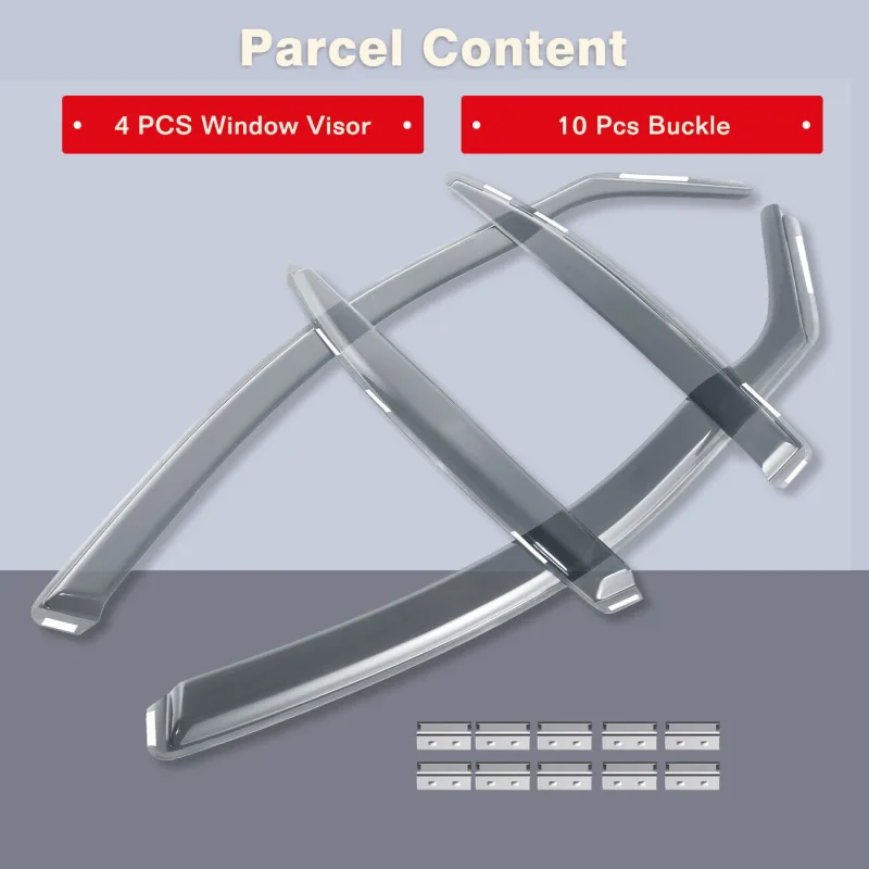 For Mercedes Benz C Class W204 4 Doors Saloon 2007-2014 Wind Deflectors Tinted image 6