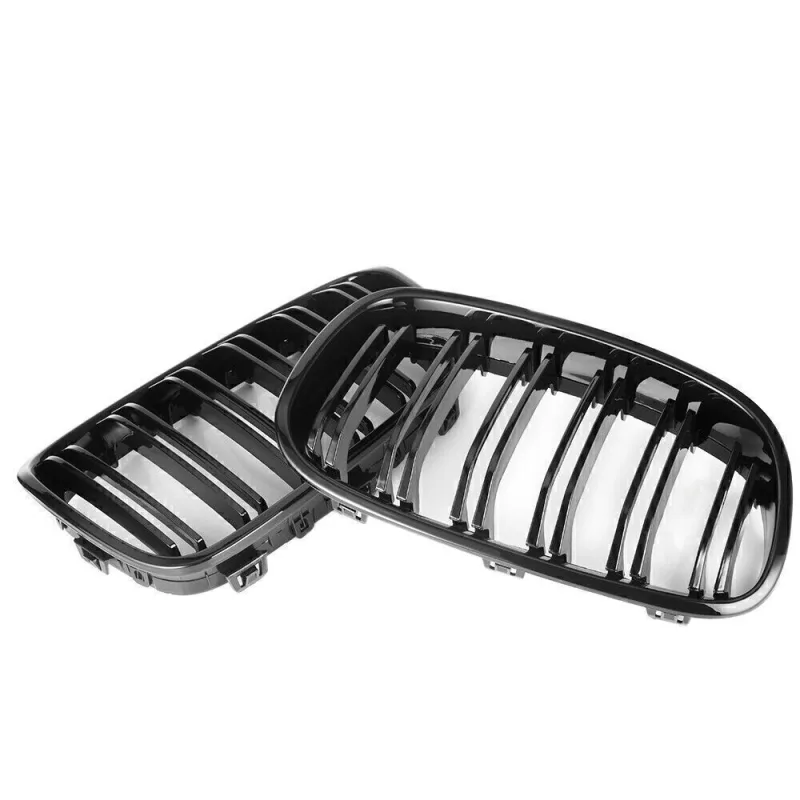 Front Kidney Grill Grille Double Slat Gloss Black For BMW F20 F21 2011-2014 image 2
