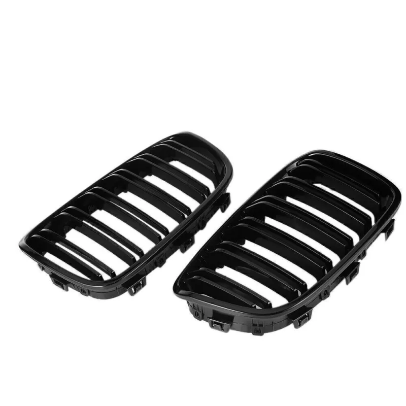 Front Kidney Grill Grille Double Slat Gloss Black For BMW F20 F21 2011-2014 image 5