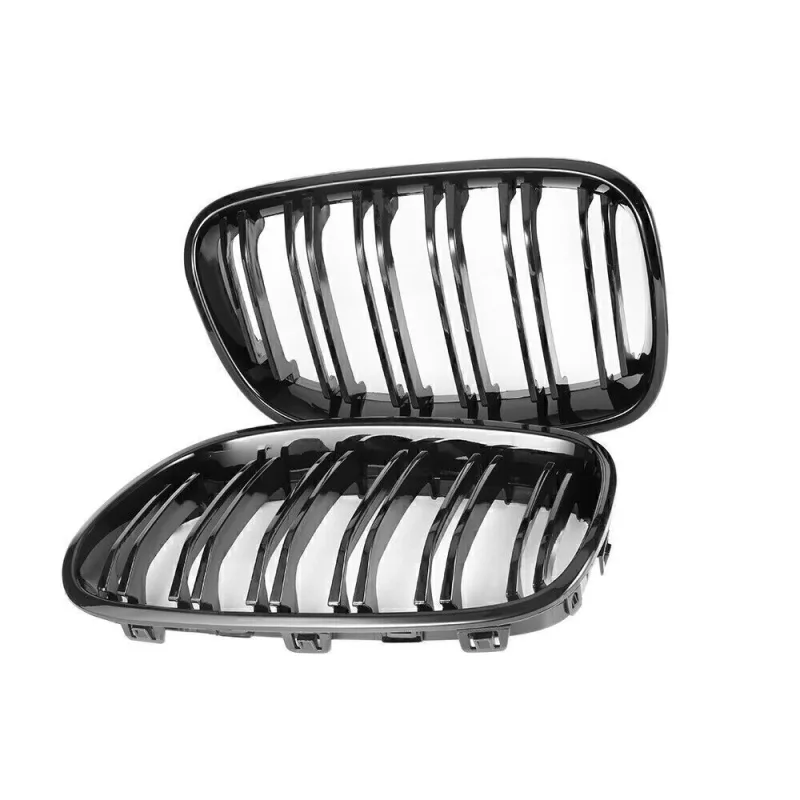 Front Kidney Grill Grille Double Slat Gloss Black For BMW F20 F21 2011-2014 image 6