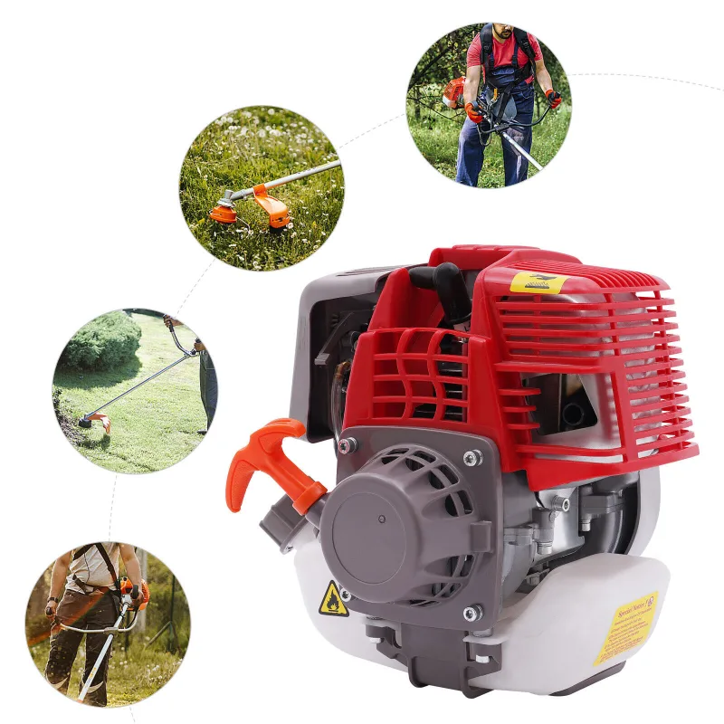 4-Stroke Gasoline Engine, Red, Single Cylinder image 2