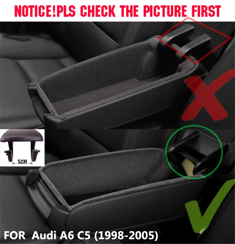 Console Center Armrest Storage Box Cover Lid For Audi A4 A6 S4 Allroad 2000-2006 image 1