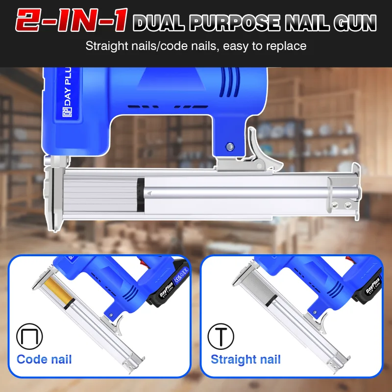 100W Cordless Staple Gun and Brad Nailer with 1 x 1.5AH Battery and Charger, High Speed: 80pcs/MIN, 500 Nails, 500 Stapl image 6