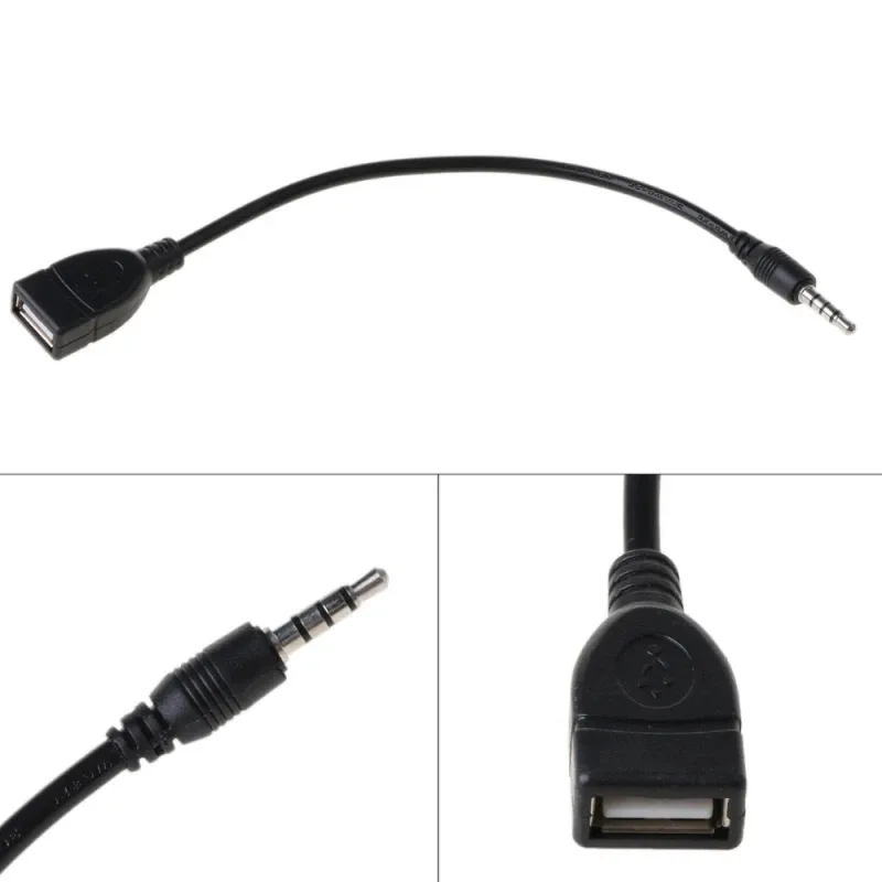 1x Male Cable Plug AUX Jack 3.5mm Audio to USB 2.0 Female Converter Cord Car Player image 3
