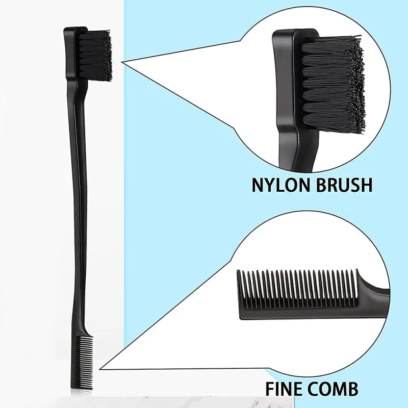 3Pcs Slick Brush Set Hair Brush Teasing Comb Edge Hair Brush Grooming image 3