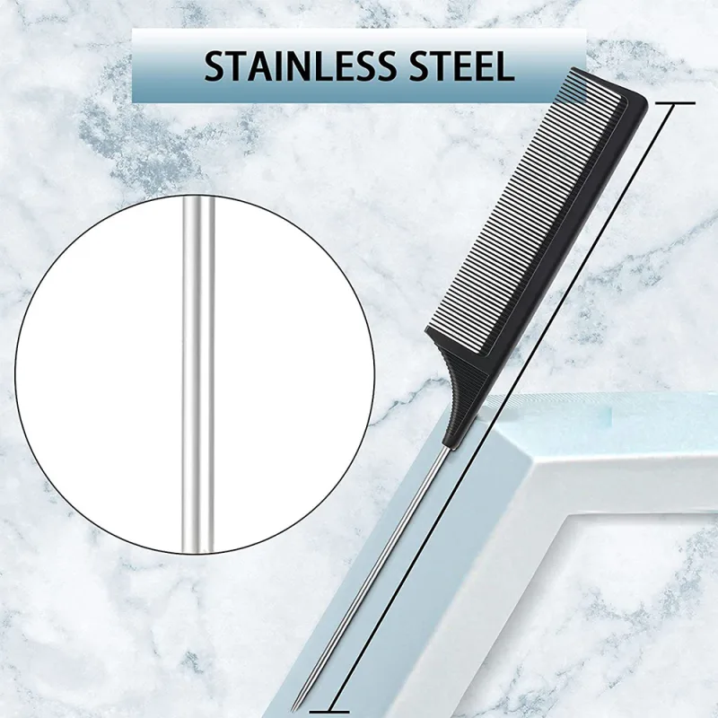 3Pcs Slick Brush Set Hair Brush Teasing Comb Edge Hair Brush Grooming image 6