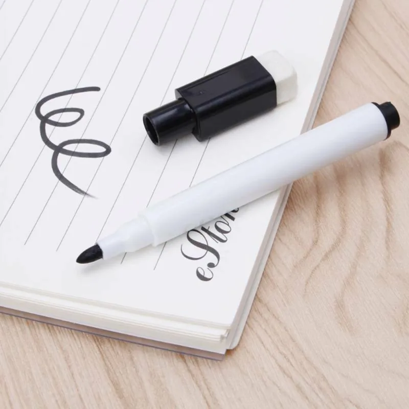 4x Whiteboard Marker Pens With Dry Wipe Erase Pen Eraser Lid au stock image 3