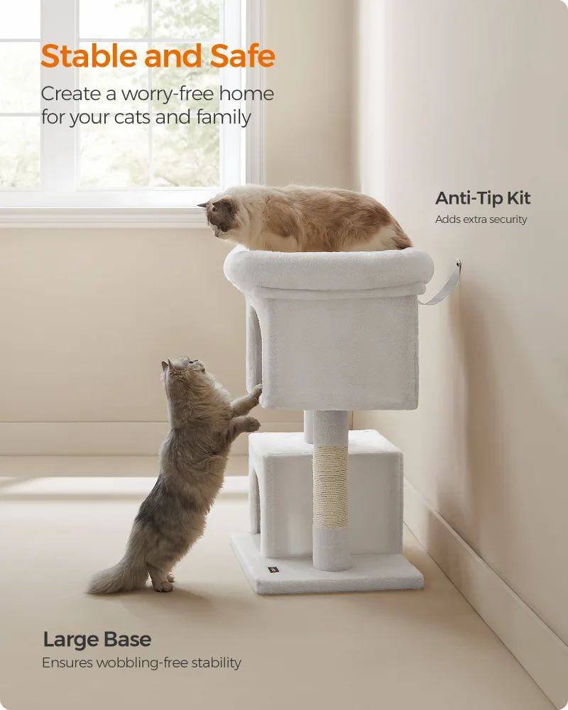 Feandrea 3-Tier Cat Tree Tower with Scratching Post image 2