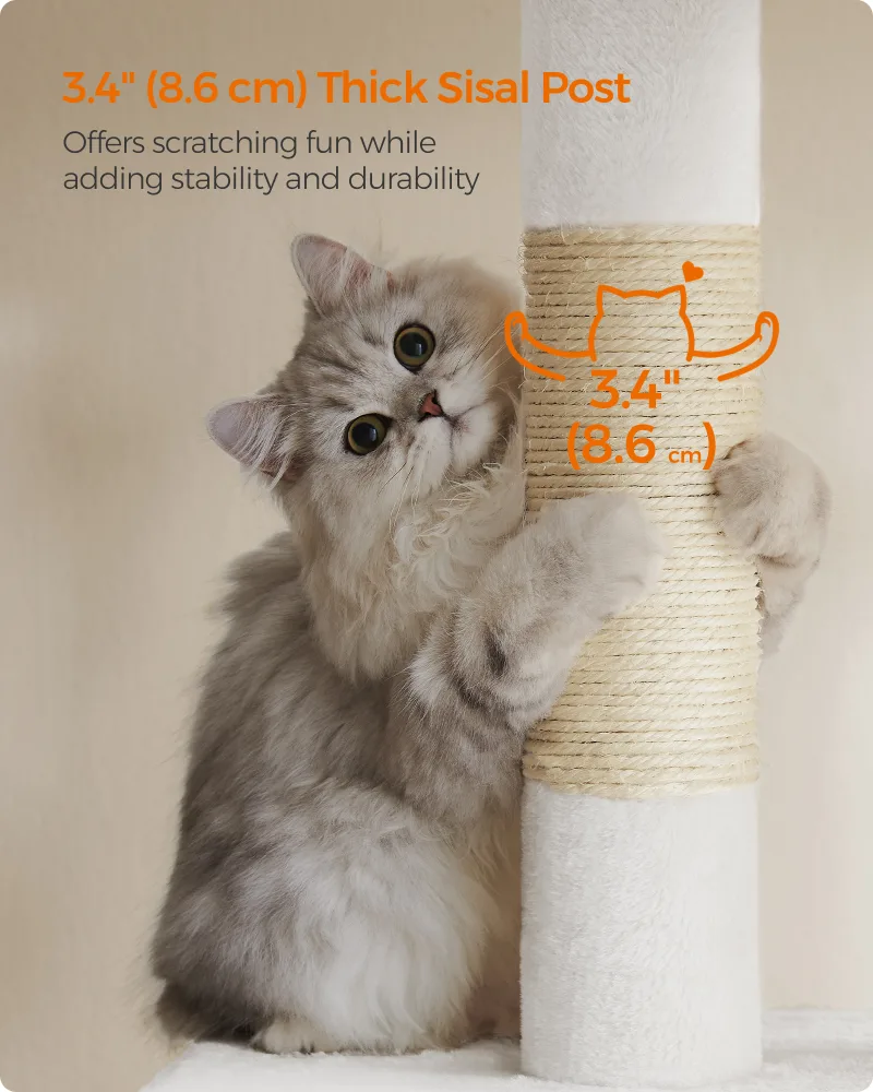Feandrea 3-Tier Cat Tree Tower with Scratching Post image 3
