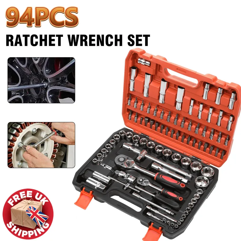 94pc 1/2" 1/4" Ratchet Socket Set image 1