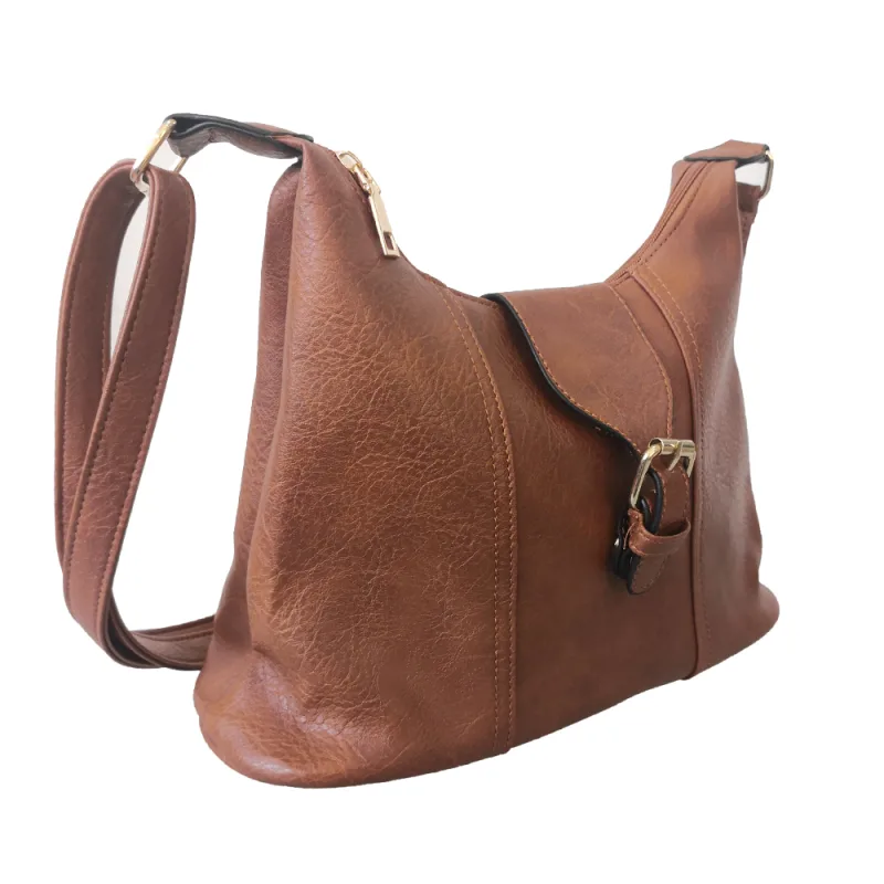 Faux Leather Trapeze Crossbody Bag image 2