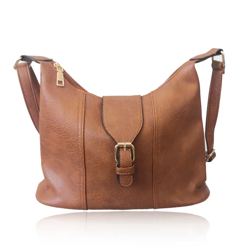 Faux Leather Trapeze Crossbody Bag image 3