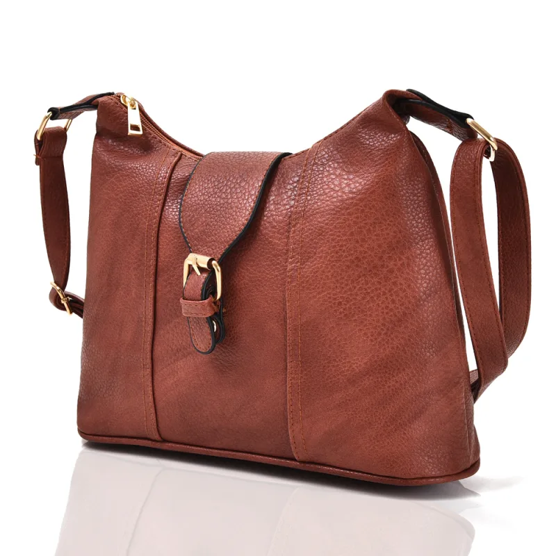 Faux Leather Trapeze Crossbody Bag image 4