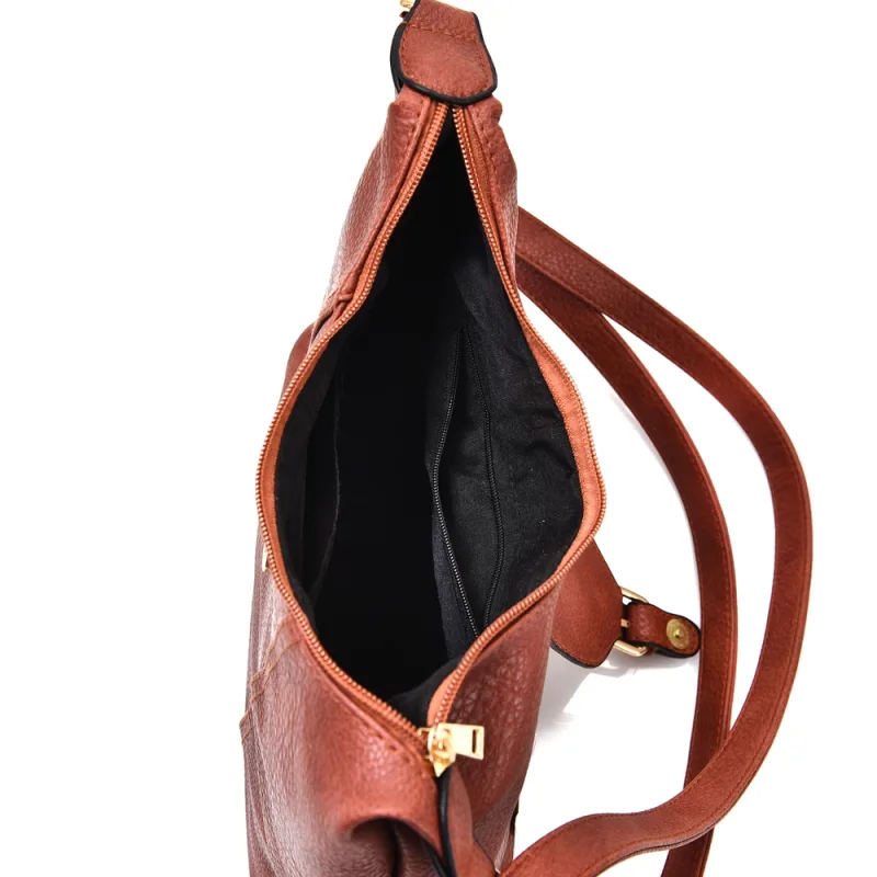 Faux Leather Trapeze Crossbody Bag image 5