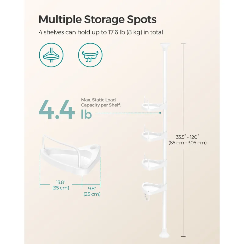 4-Tier Metal Shower Shelf image 4
