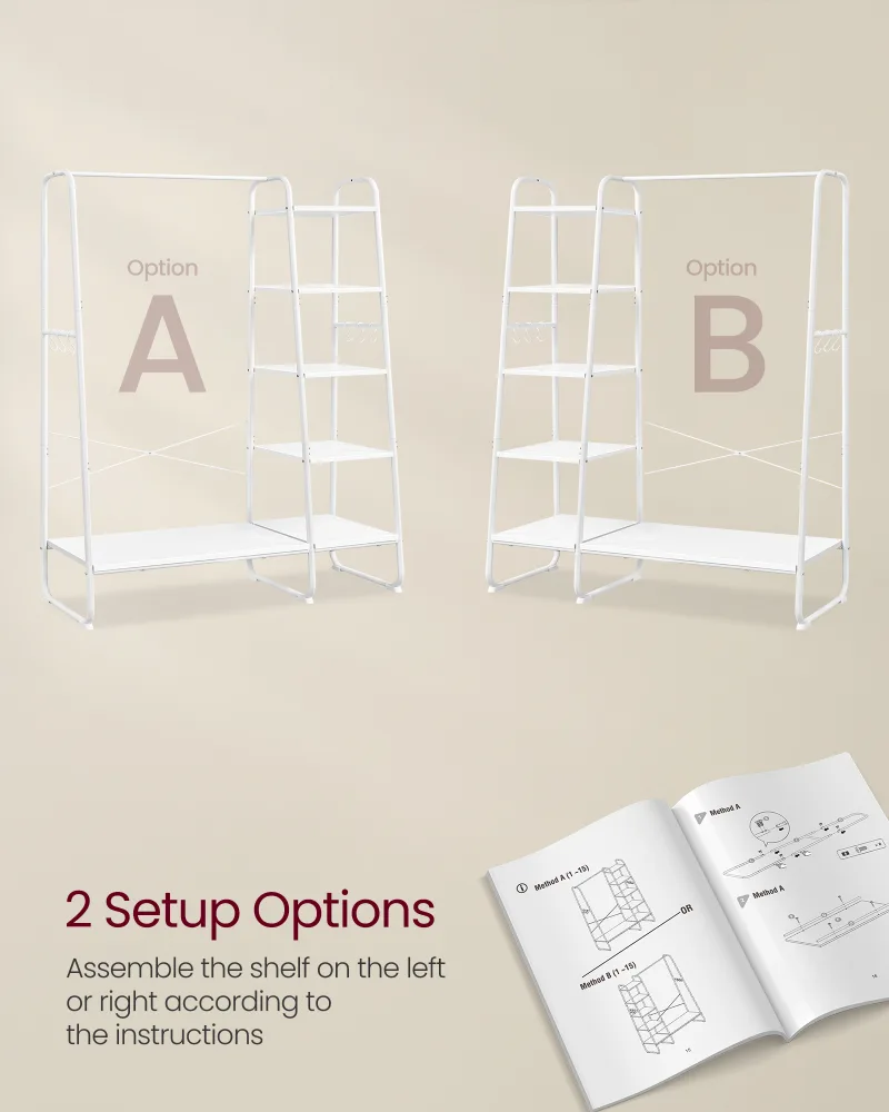 VASAGLE 5-Tier Clothes Rail image 4