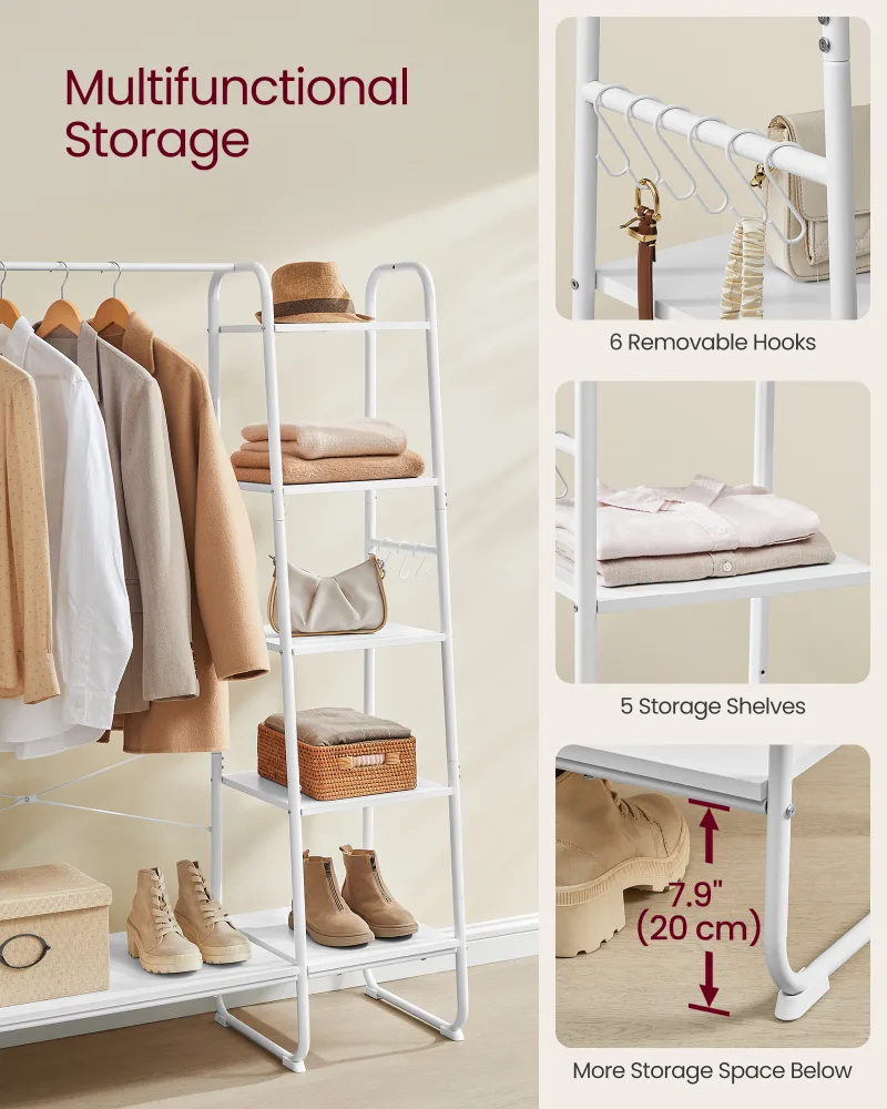 VASAGLE 5-Tier Clothes Rail image 5