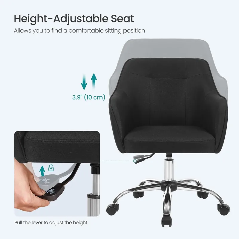 Songmics Swivel Chair, Linen Fabric image 4