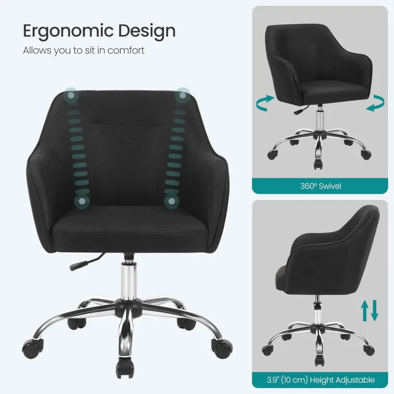 Songmics Swivel Chair, Linen Fabric image 5