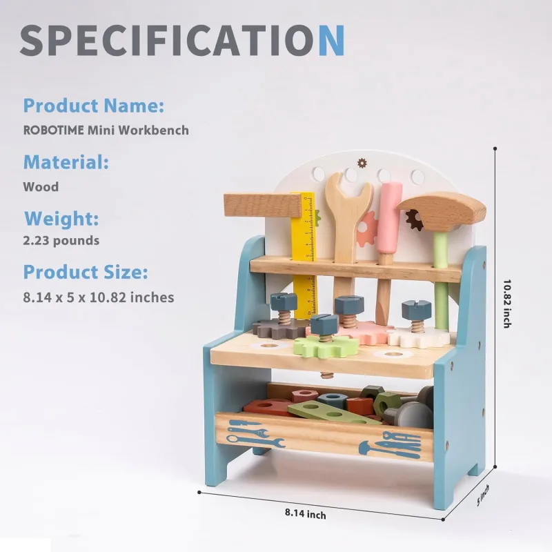 Robotime Wooden Workbench Toy image 6
