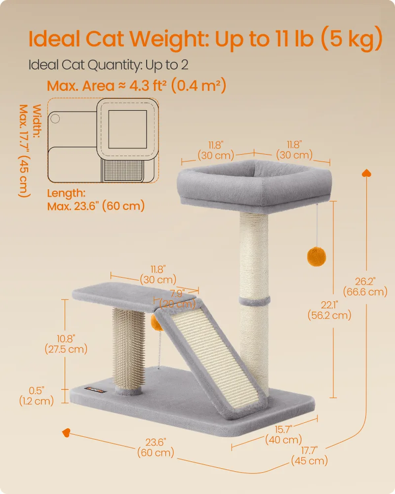 Feandrea Cat Scratcher with Bed and Ramp image 2