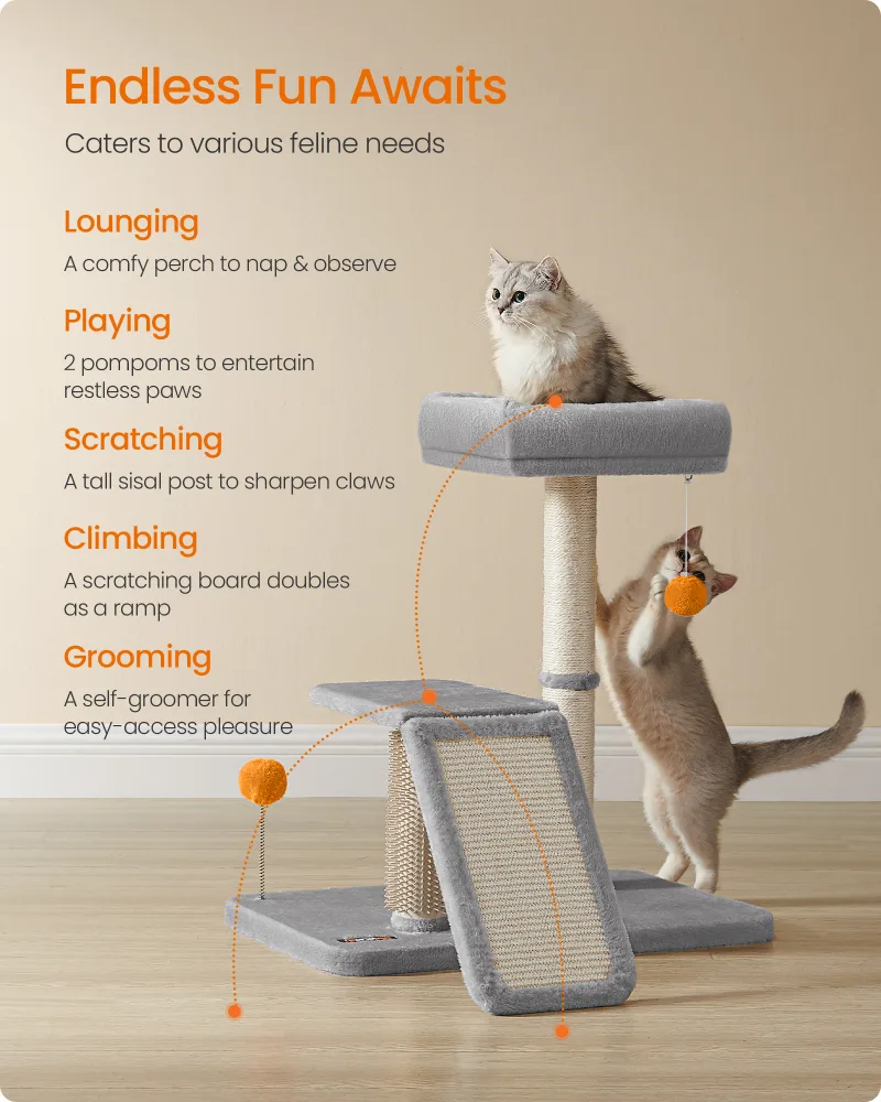 Feandrea Cat Scratcher with Bed and Ramp image 3