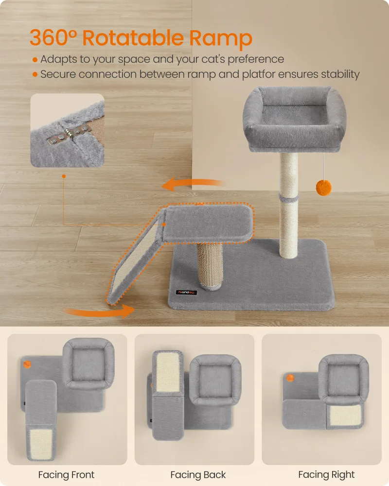 Feandrea Cat Scratcher with Bed and Ramp image 4