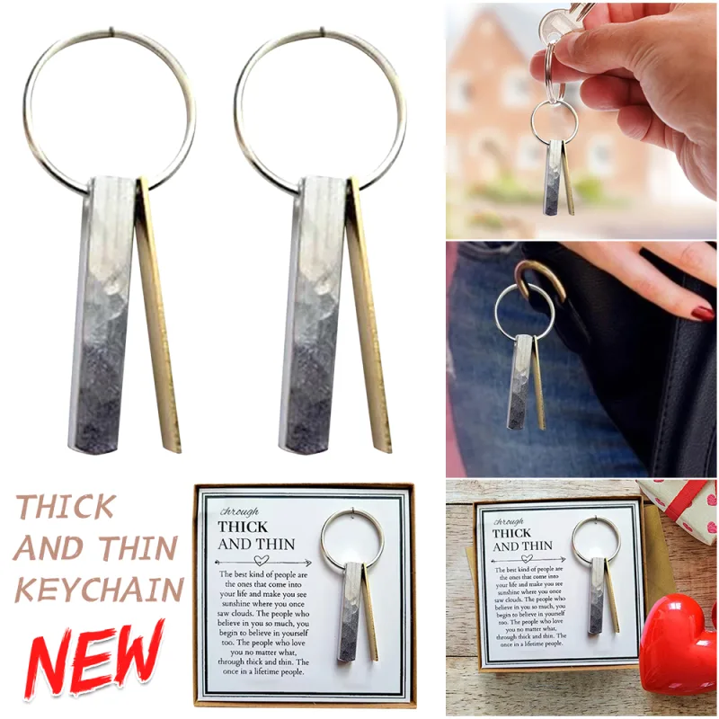 Through Thick And Thin Keychain - Best Friend Gifts Friendship Keychain Keying image 1