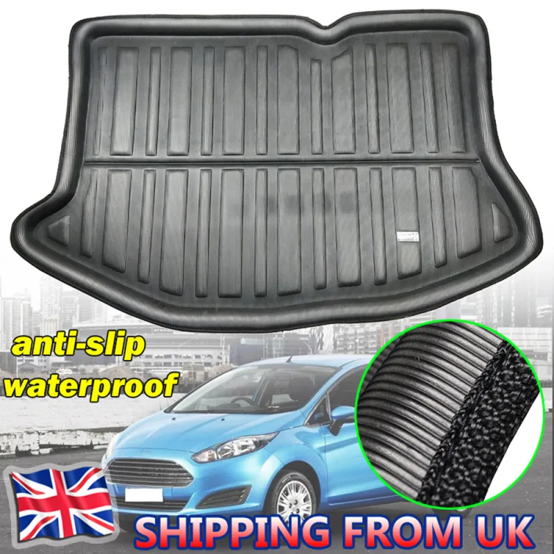 UK Tailored Black Boot Liner Heavy Duty Trunk Mat For Ford Fiesta MK7 2009-2017 image 1