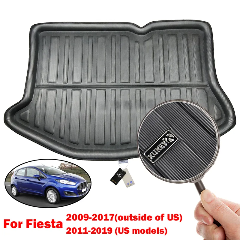 UK Tailored Black Boot Liner Heavy Duty Trunk Mat For Ford Fiesta MK7 2009-2017 image 2