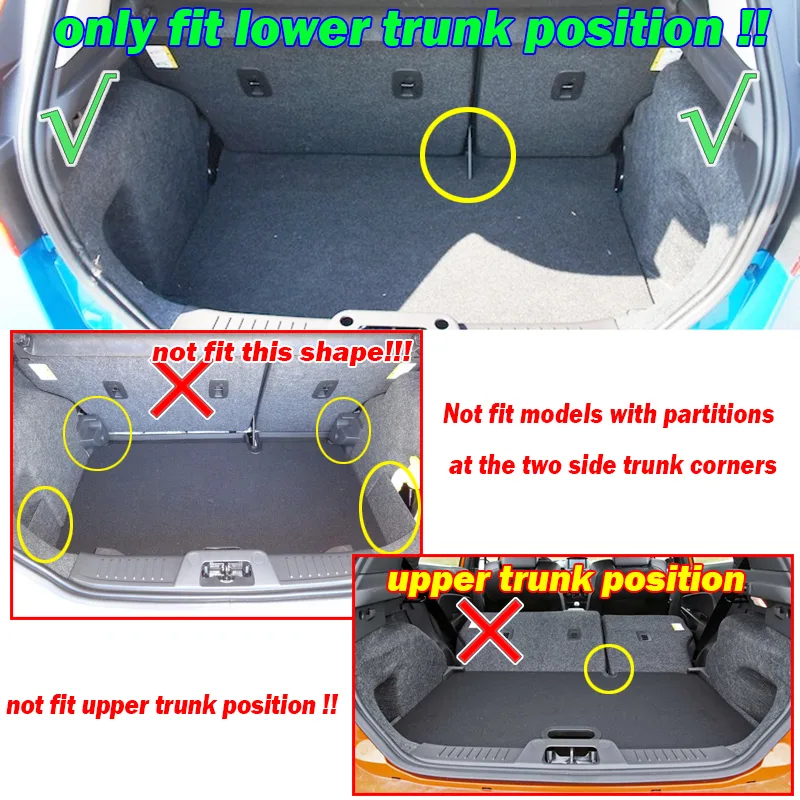 UK Tailored Black Boot Liner Heavy Duty Trunk Mat For Ford Fiesta MK7 2009-2017 image 4