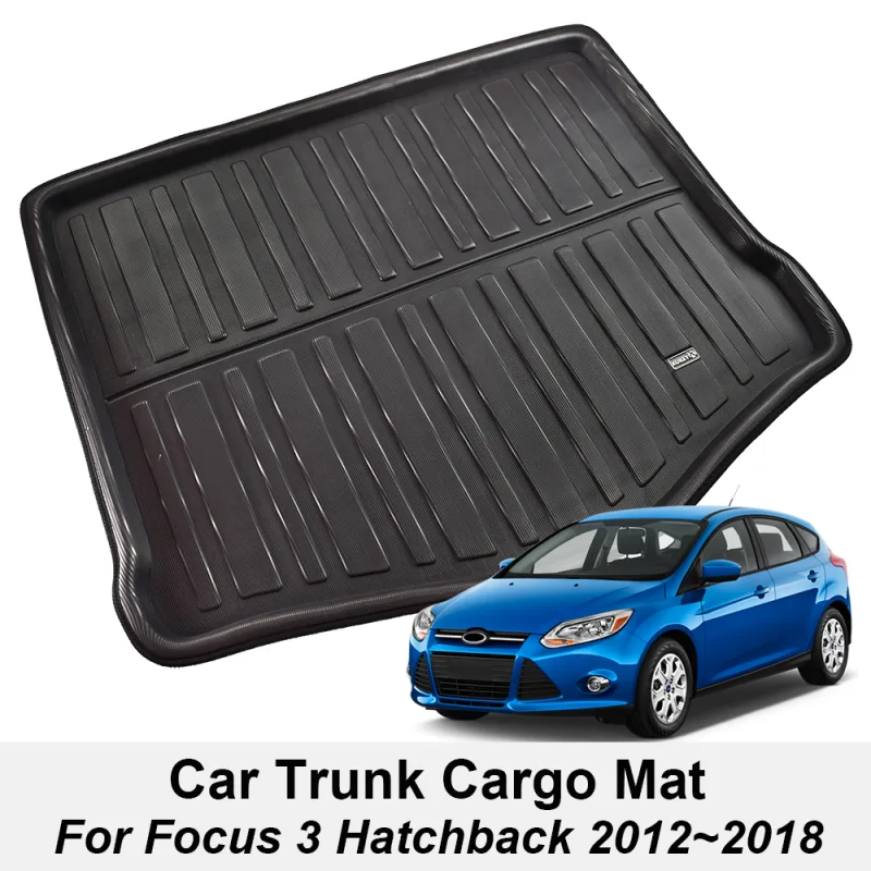 Rear Trunk Cargo Liner For Ford Focus 2012-2018 Hatch Boot Mat Floor Tray Carpet image 1