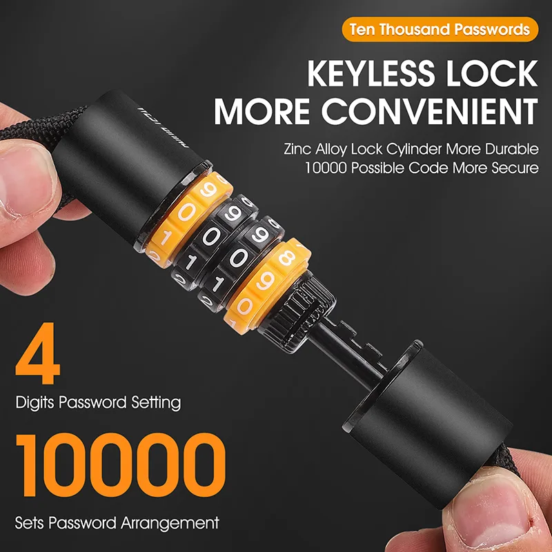 West Biking 85cm Steel Bicycle Chain Lock image 2