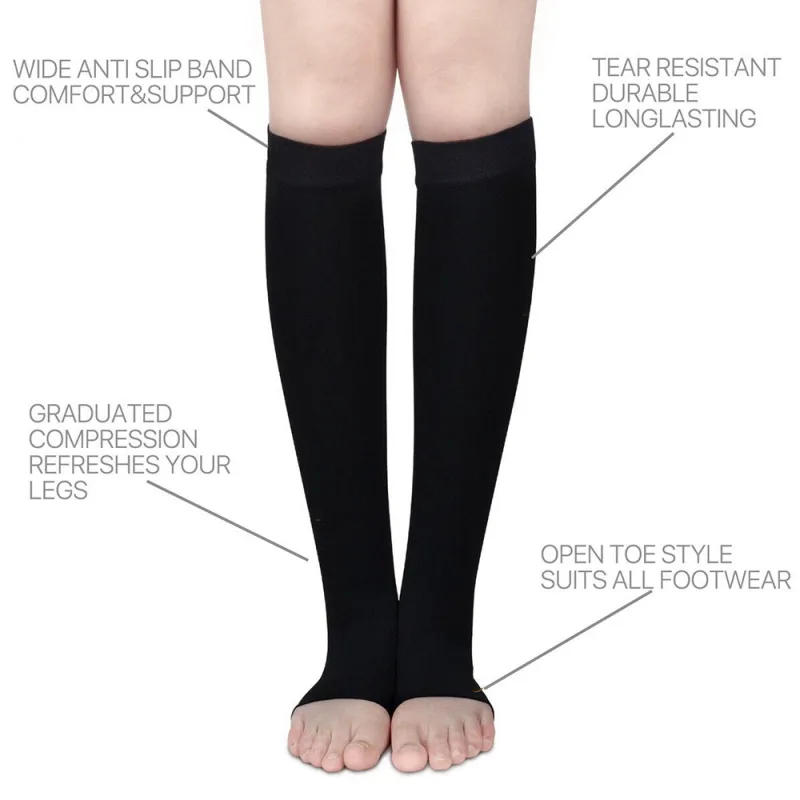 2 Pairs Women's Compression Thigh High Stockings image 6