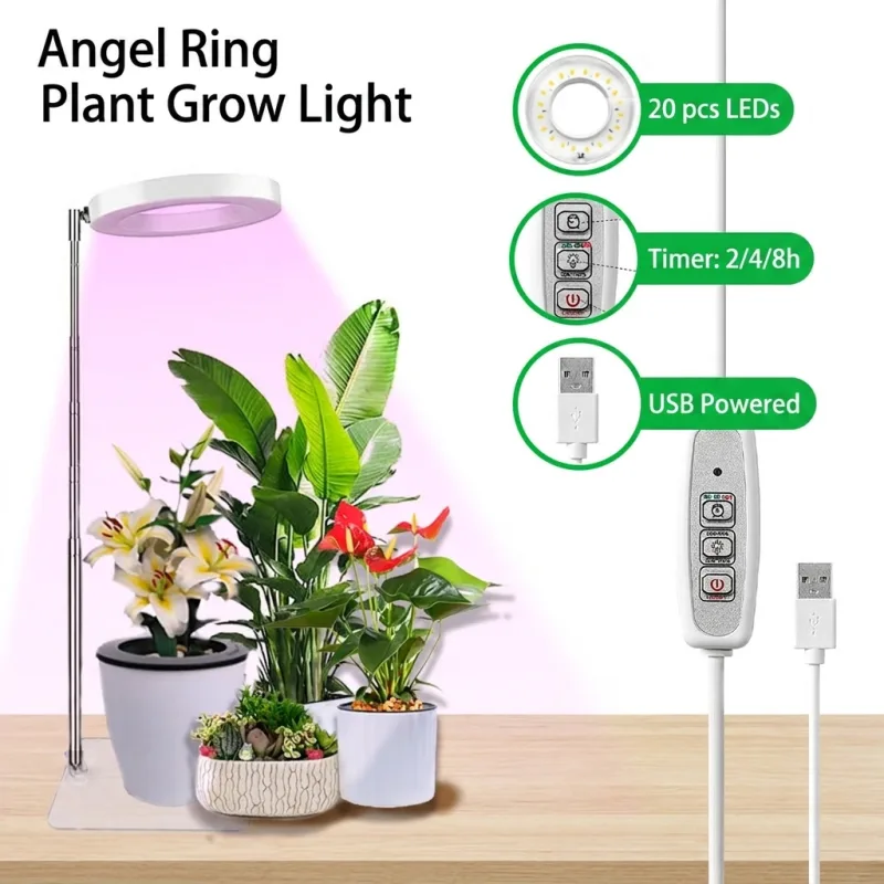 Full Spectrum Indoor Solar LED Growth Light 4 Gear Dimming Fleshy Flower Floor Telescopic Fill Light for Plants image 2