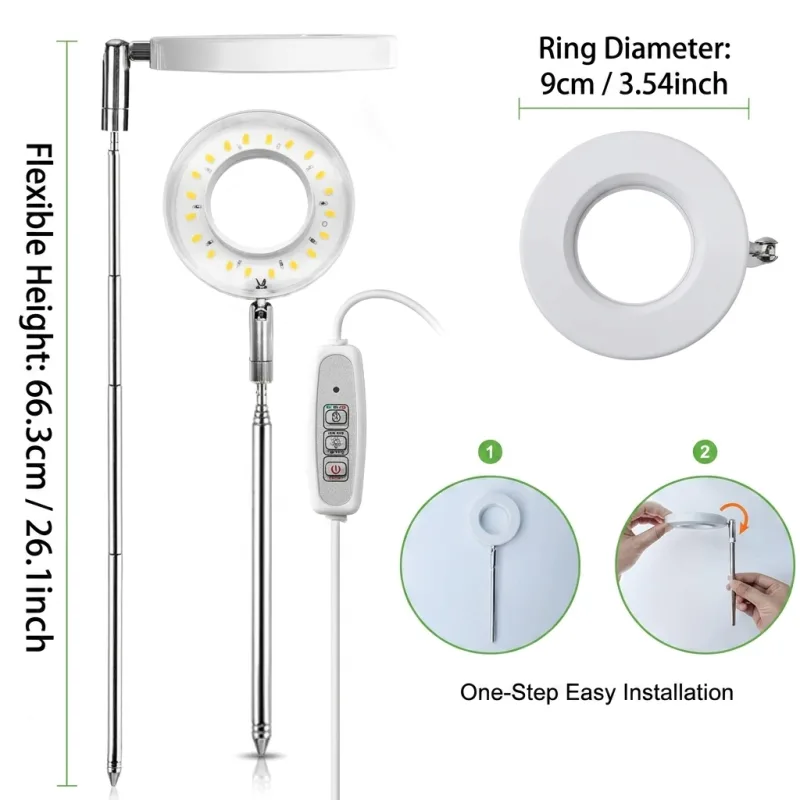 Full Spectrum Indoor Solar LED Growth Light 4 Gear Dimming Fleshy Flower Floor Telescopic Fill Light for Plants image 6