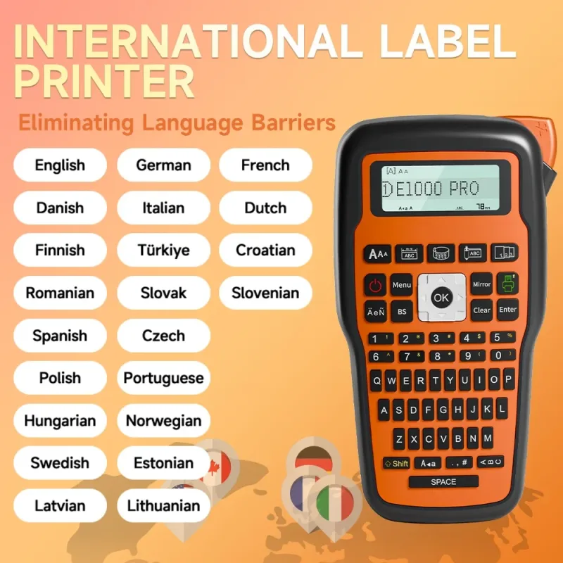 Phomemo E1000 PRO Label Printer Portable Label Maker Tape Keyboard Symbols Industrial TZe231 Printer Work with Heat Shri image 2