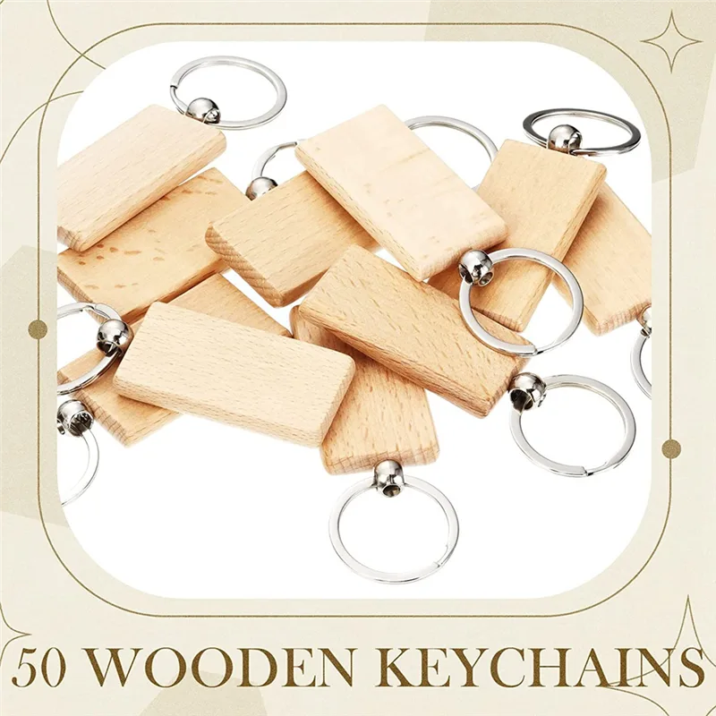 50x Unfinished Wood Key Tags for DIY Crafts image 5