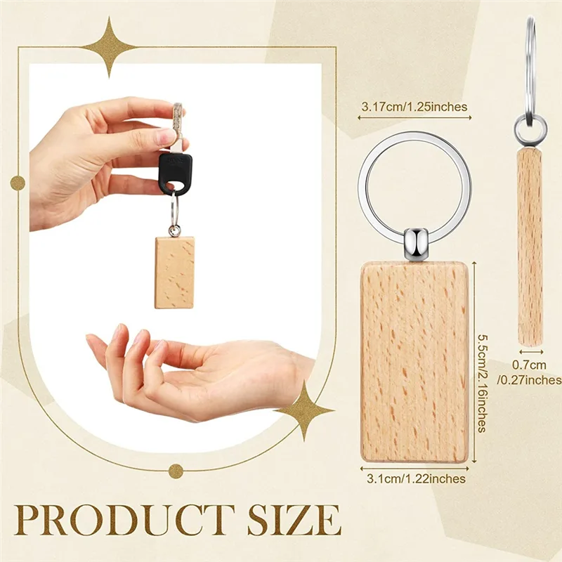 50x Unfinished Wood Key Tags for DIY Crafts image 6