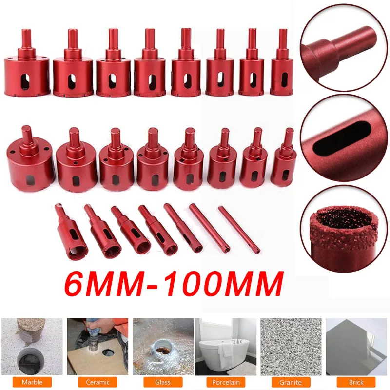 6mm - 100mm Diamond Drill Bit, Tile Hole Cutter Brazed Core Hole Saws, For Drilling Marble,Concrete,Granite,Porcelain,Dr image 3