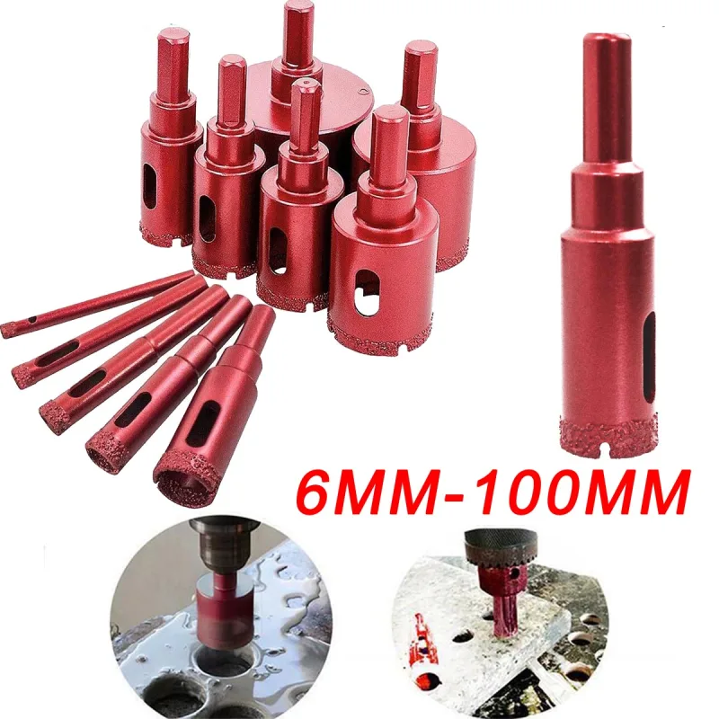 6mm - 100mm Diamond Drill Bit, Tile Hole Cutter Brazed Core Hole Saws, For Drilling Marble,Concrete,Granite,Porcelain,Dr image 6