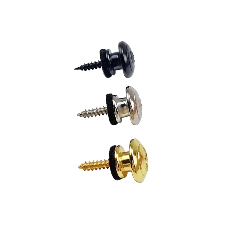 2pcs Mushrooms Head Buckles Guitar Strap Tail Buttons Strap Locks Nail Chrome End Pin with Felt Spacer Guitar Parts Acce image 2