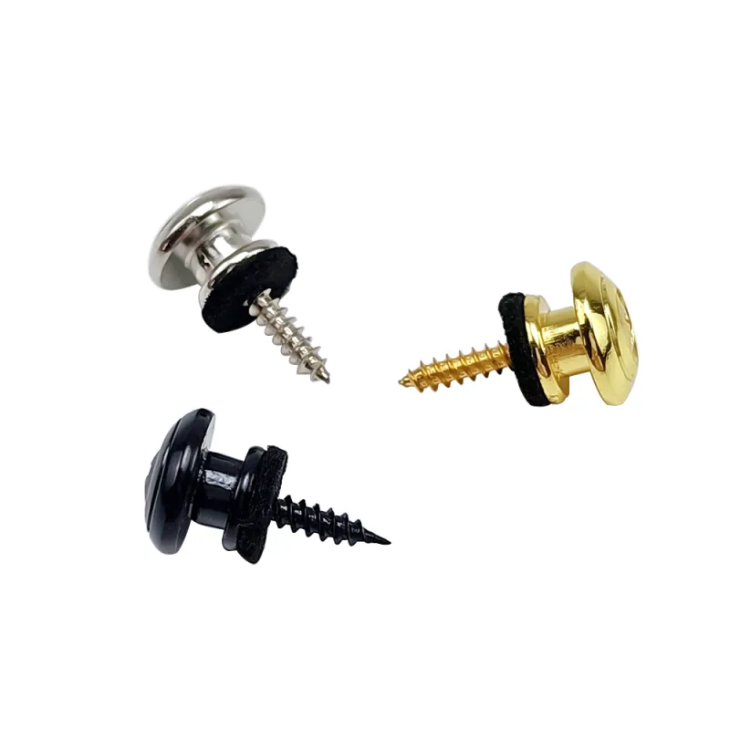 2pcs Mushrooms Head Buckles Guitar Strap Tail Buttons Strap Locks Nail Chrome End Pin with Felt Spacer Guitar Parts Acce image 4