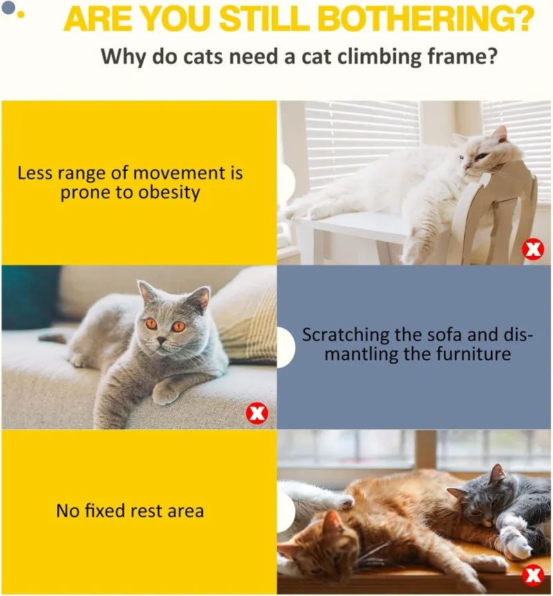 DayPlus Cat Tree Cat Tower Cat Scratching Post for Indoor/Outdoor Cats, Cat Activity Centre 140cm Cat Climbing Frame Tre image 3