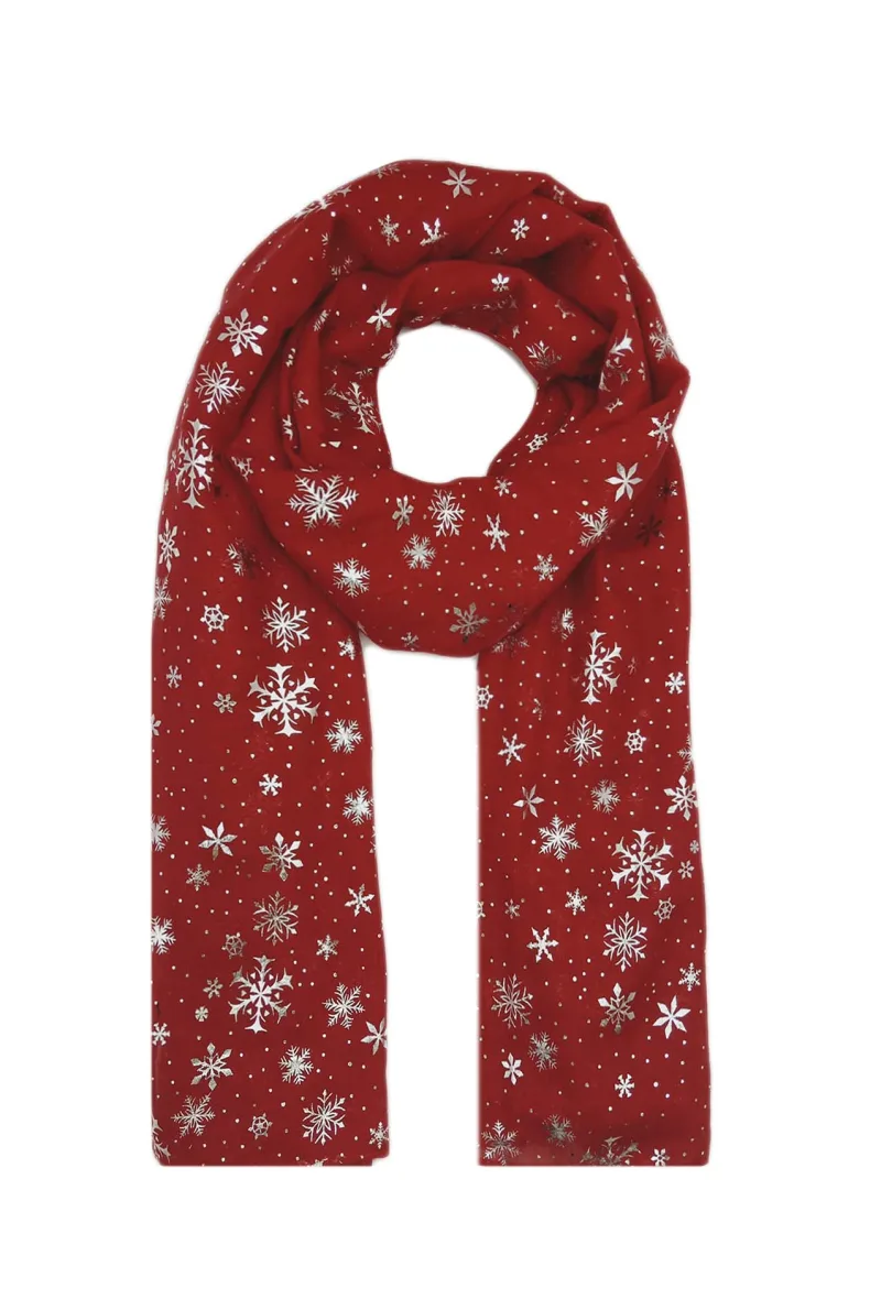 Women's Snowflake Print Scarf - Jazz Pose image 1